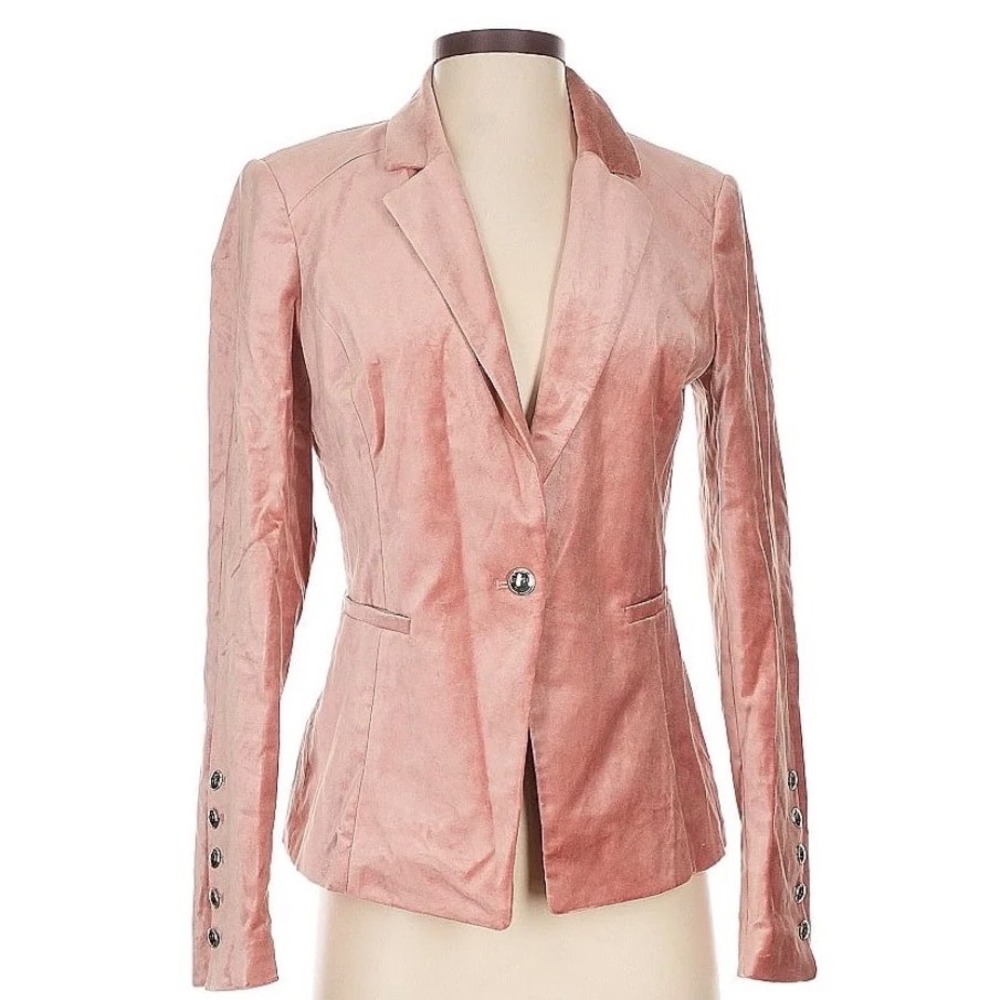 White‎ House Black Market Blush Pink Velvet Blazer (B31)